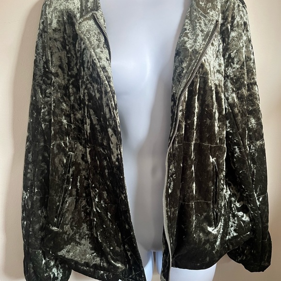 Sanctuary zip up velvet jacket - Picture 3 of 4